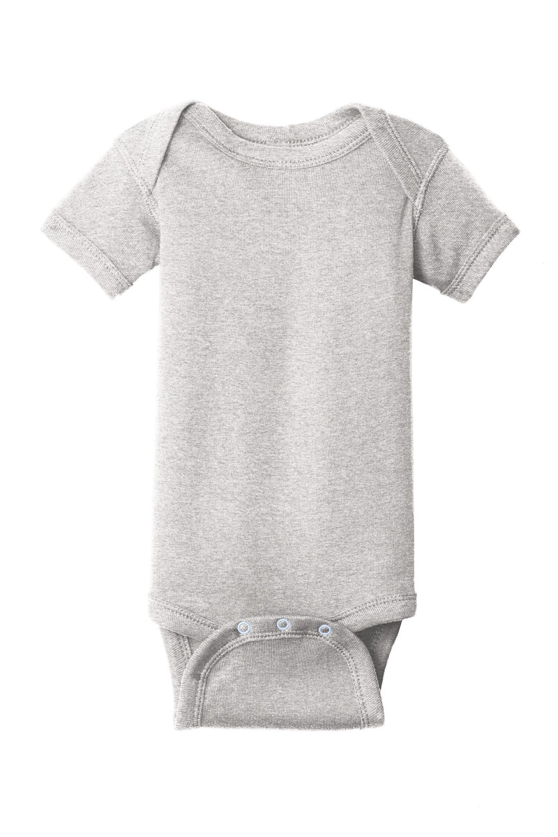 Rabbit Skins Infant Short Sleeve Baby Rib Bodysuit - Heather