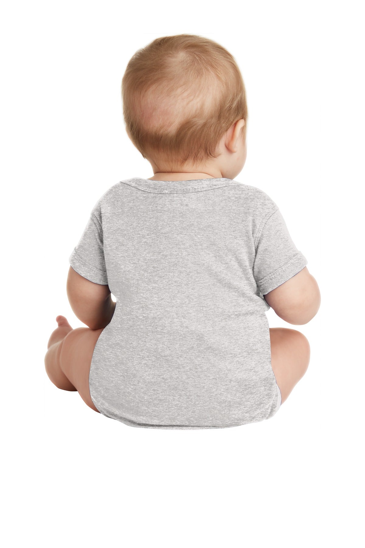 Rabbit Skins Infant Short Sleeve Baby Rib Bodysuit - Heather