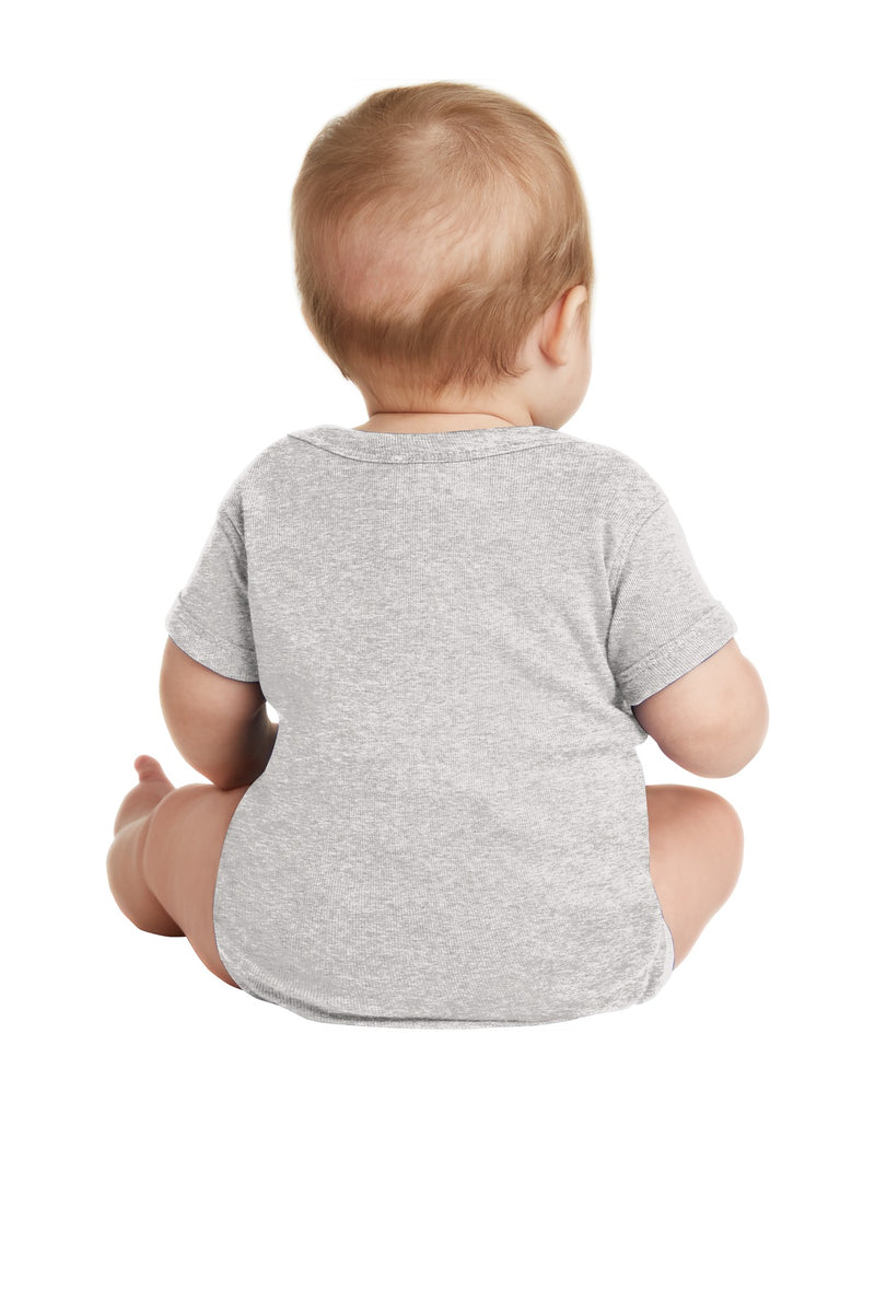 Rabbit Skins Infant Short Sleeve Baby Rib Bodysuit - Heather