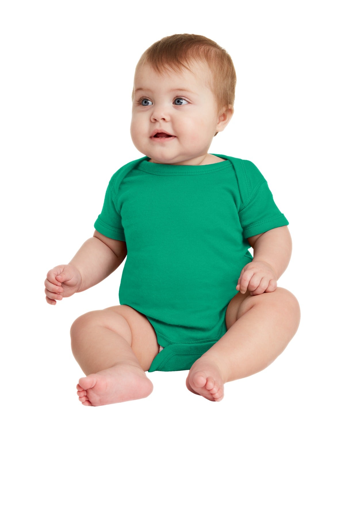 Rabbit Skins Infant Short Sleeve Baby Rib Bodysuit - Kelly