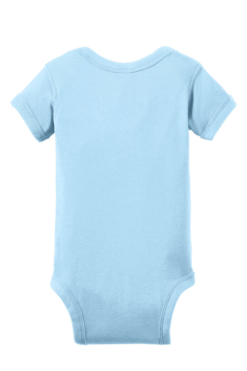 Rabbit Skins Infant Short Sleeve Baby Rib Bodysuit - Light Blue