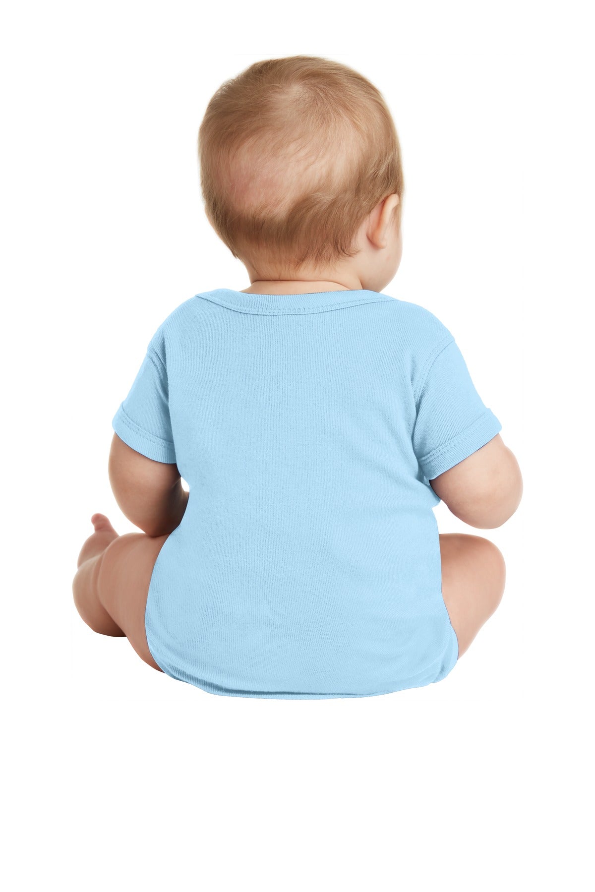 Rabbit Skins Infant Short Sleeve Baby Rib Bodysuit - Light Blue