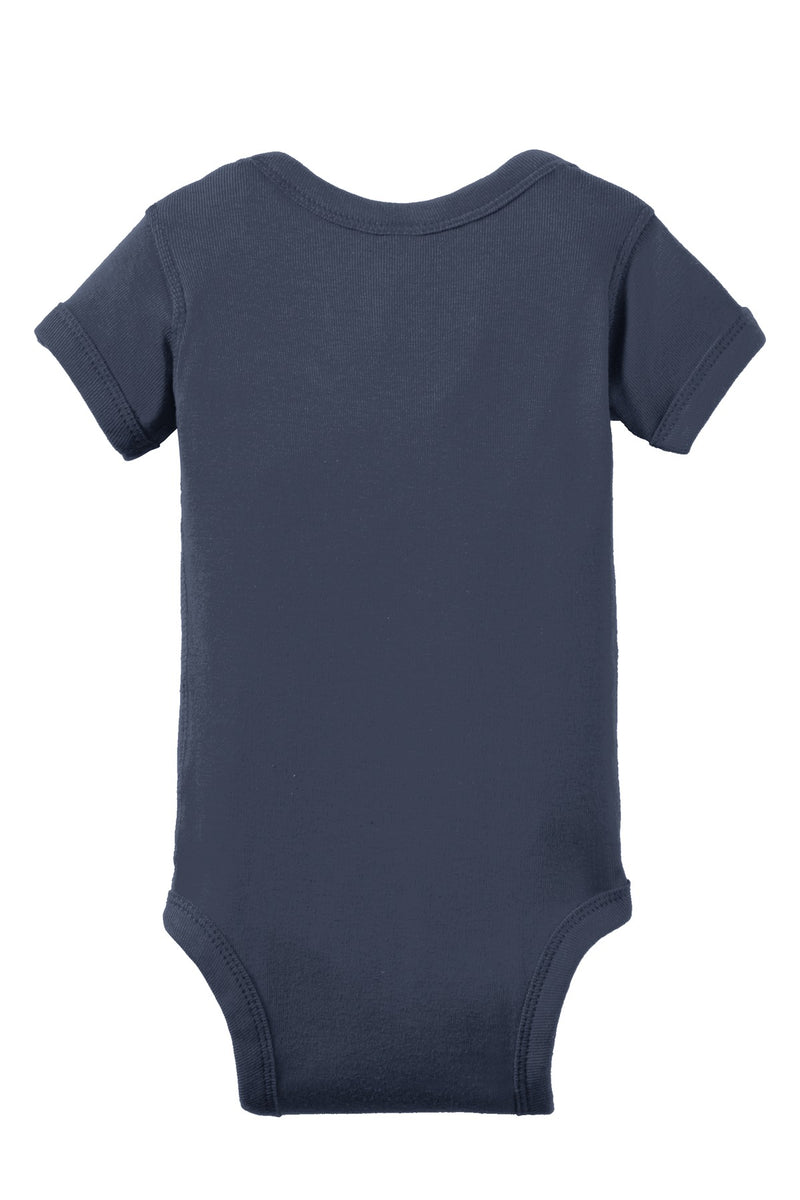 Rabbit Skins Infant Short Sleeve Baby Rib Bodysuit - Navy