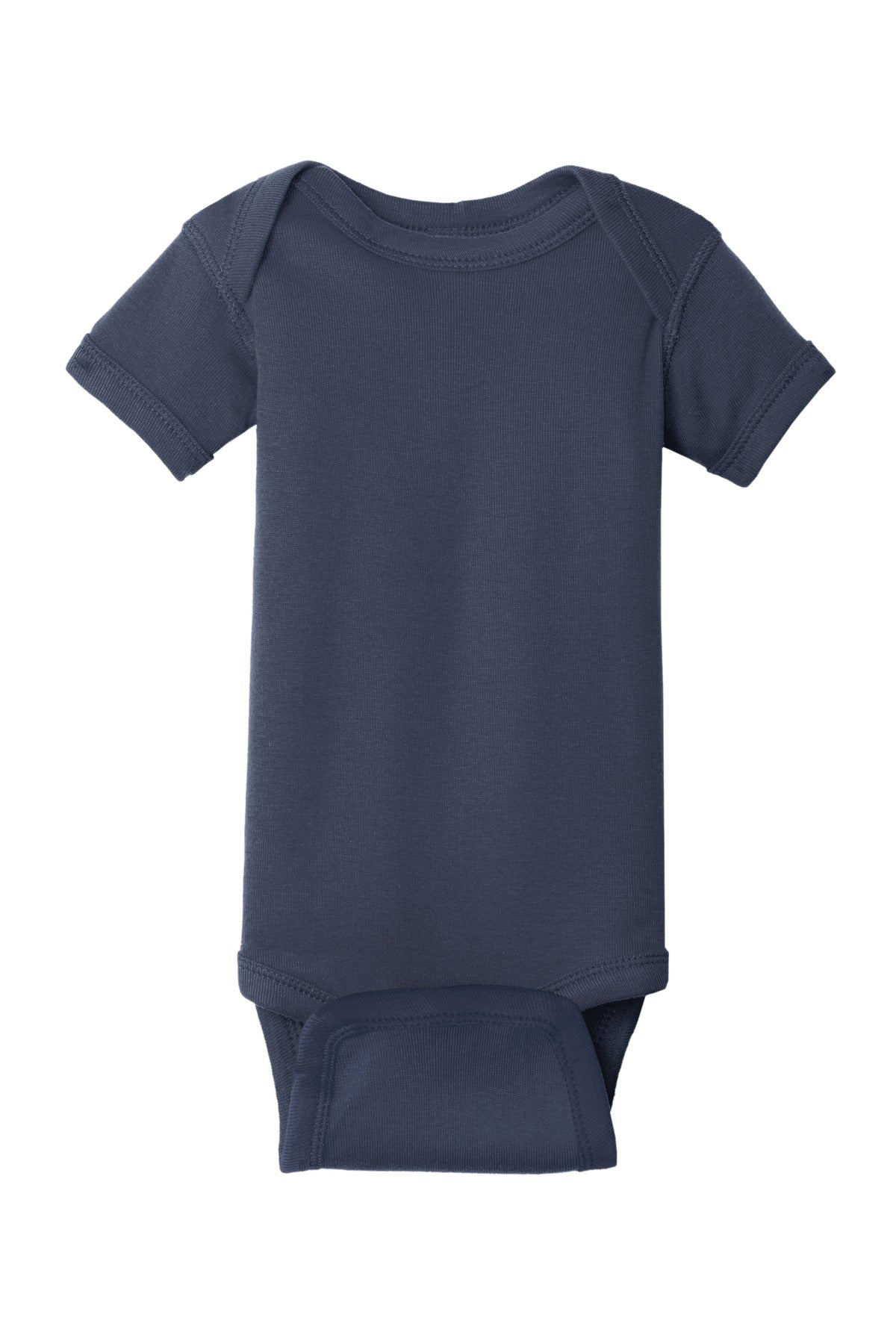 Rabbit Skins Infant Short Sleeve Baby Rib Bodysuit - Navy