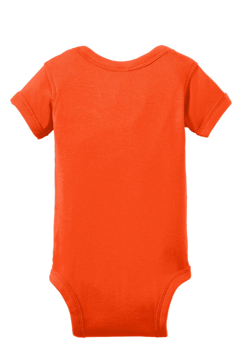 Rabbit Skins Infant Short Sleeve Baby Rib Bodysuit - Orange