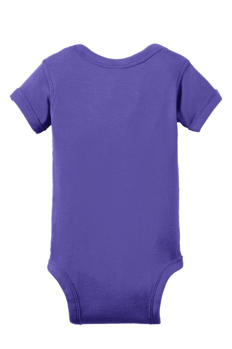 Rabbit Skins Infant Short Sleeve Baby Rib Bodysuit - Purple