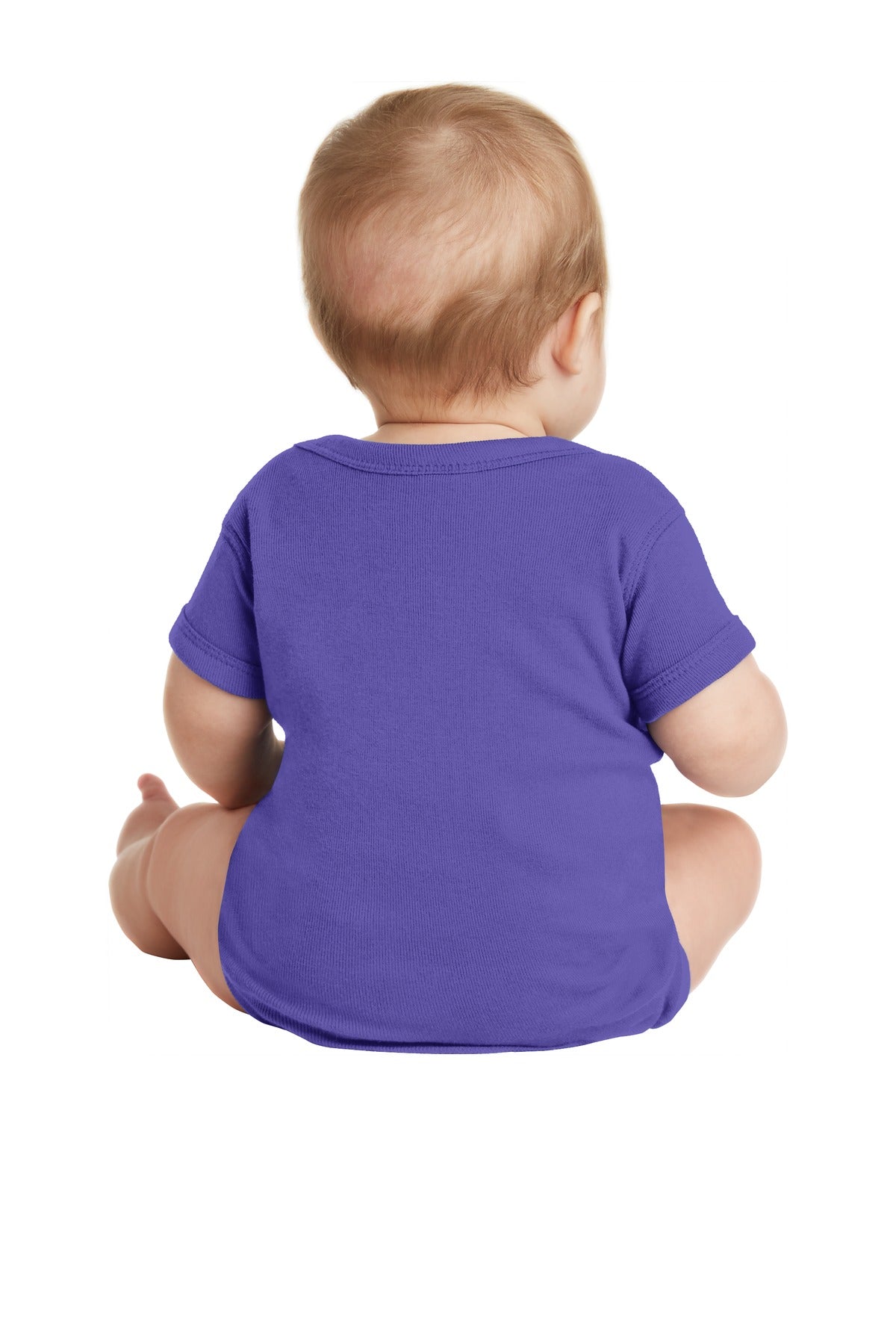 Rabbit Skins Infant Short Sleeve Baby Rib Bodysuit - Purple