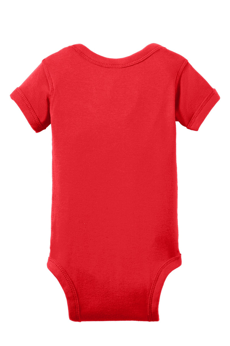 Rabbit Skins Infant Short Sleeve Baby Rib Bodysuit - Red
