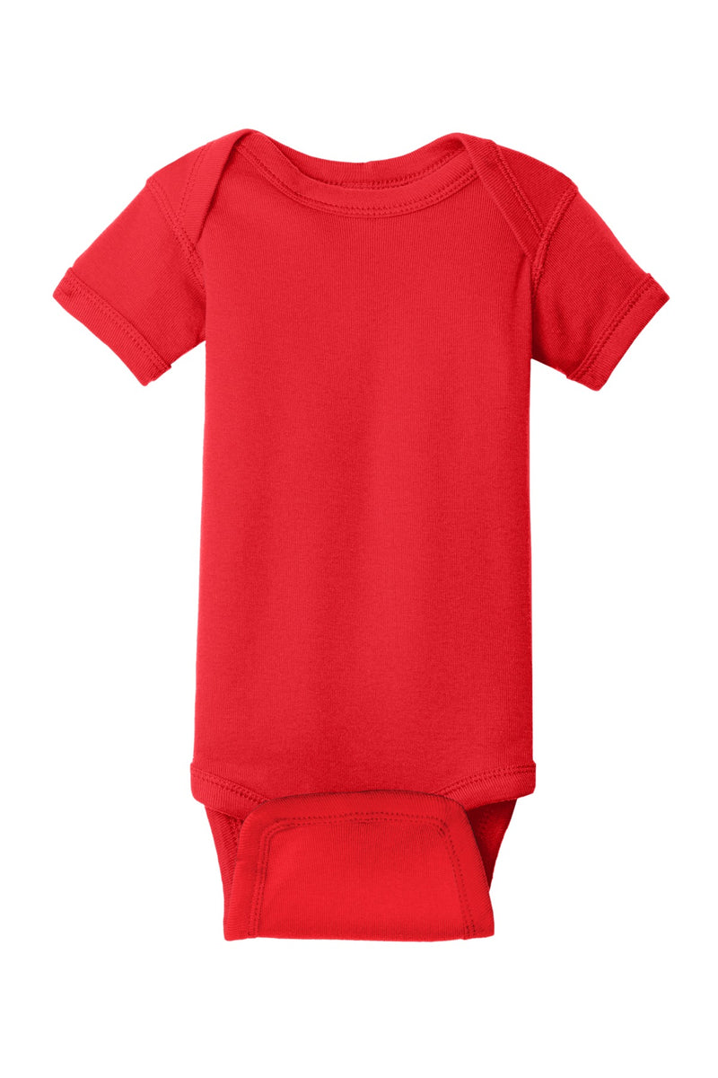 Rabbit Skins Infant Short Sleeve Baby Rib Bodysuit - Red