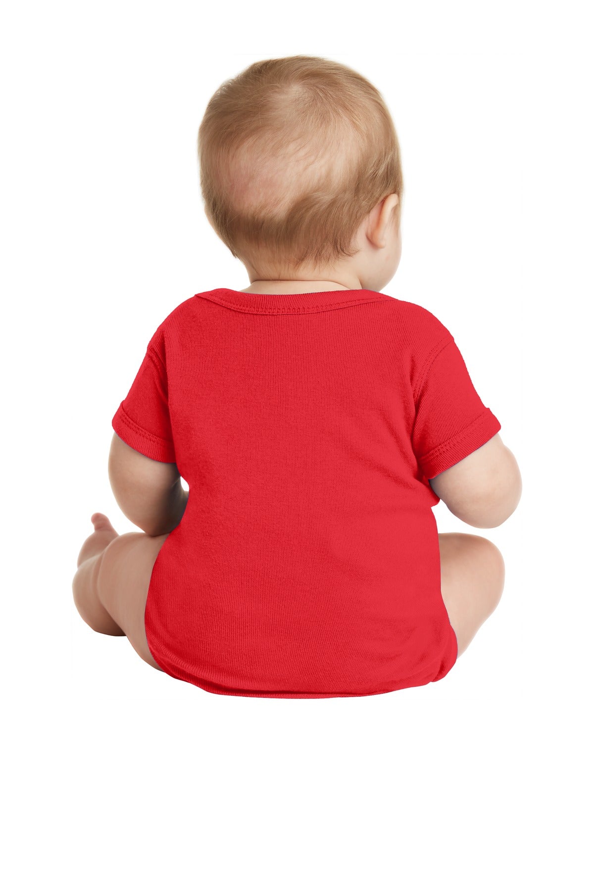 Rabbit Skins Infant Short Sleeve Baby Rib Bodysuit - Red