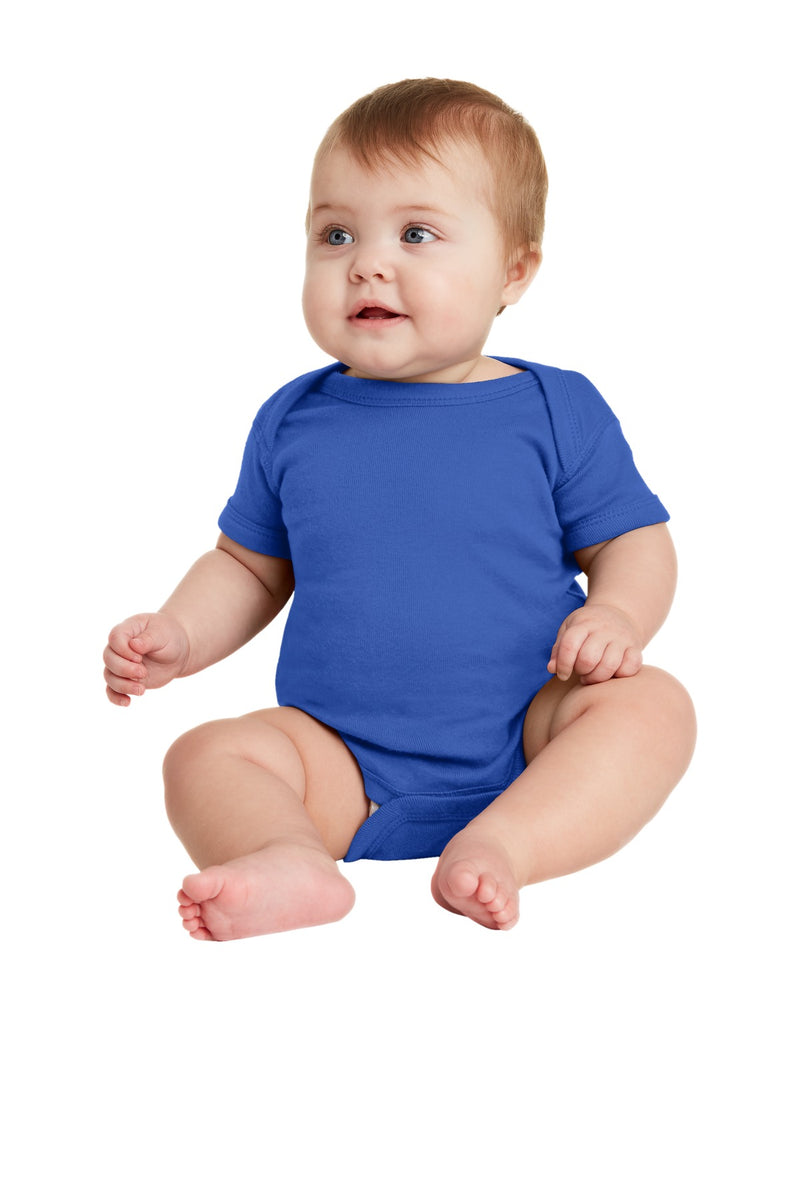 Rabbit Skins Infant Short Sleeve Baby Rib Bodysuit - Royal