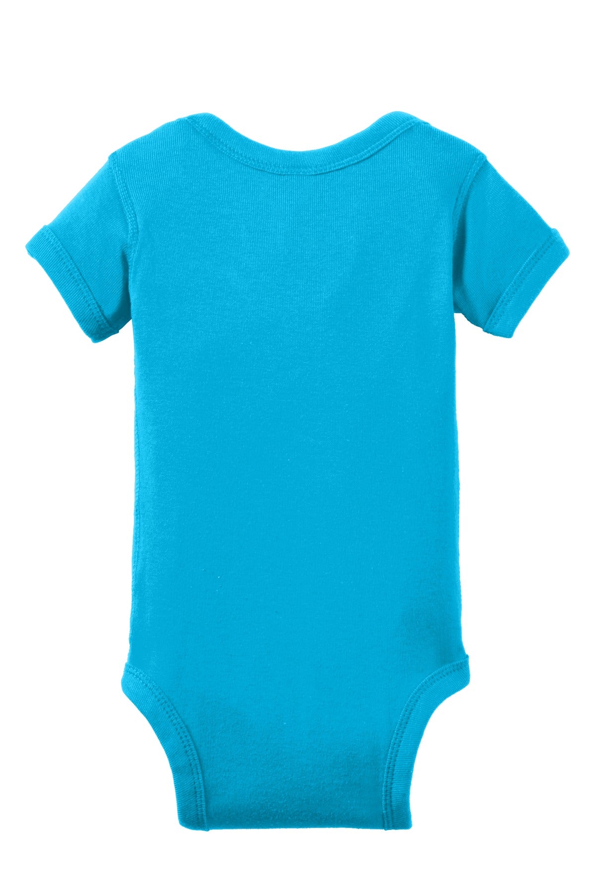 Rabbit Skins Infant Short Sleeve Baby Rib Bodysuit - Turquoise