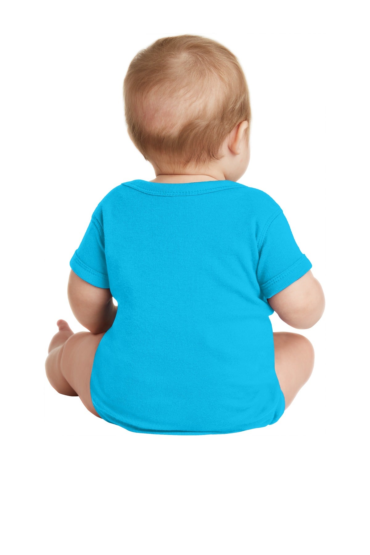 Rabbit Skins Infant Short Sleeve Baby Rib Bodysuit - Turquoise