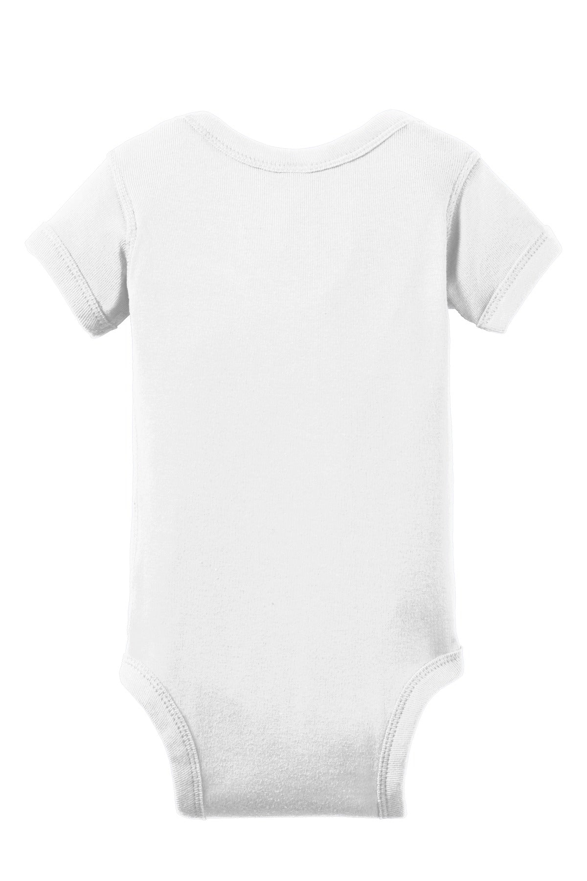 Rabbit Skins Infant Short Sleeve Baby Rib Bodysuit - White