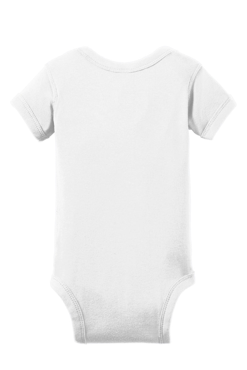 Rabbit Skins Infant Short Sleeve Baby Rib Bodysuit - White