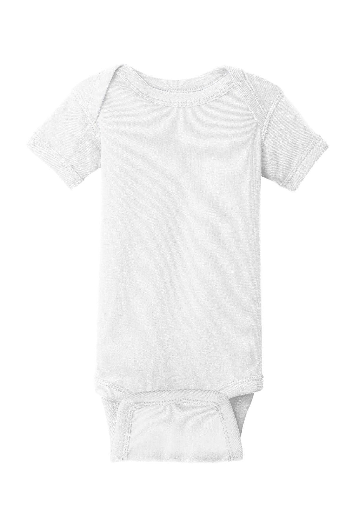 Rabbit Skins Infant Short Sleeve Baby Rib Bodysuit - White
