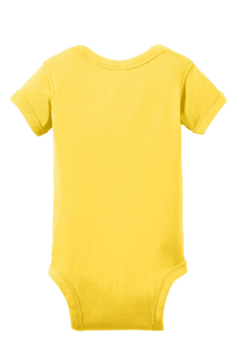 Rabbit Skins Infant Short Sleeve Baby Rib Bodysuit - Yellow
