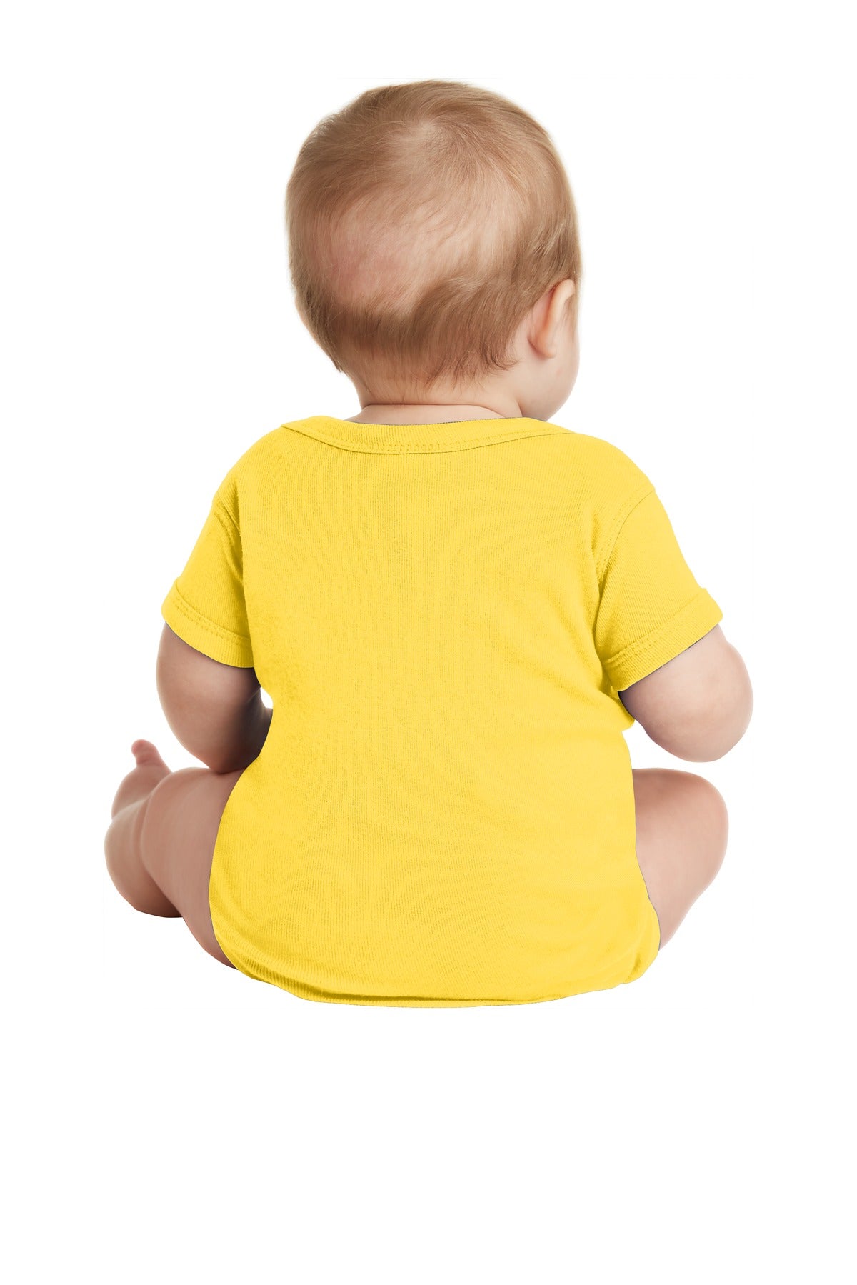 Rabbit Skins Infant Short Sleeve Baby Rib Bodysuit - Yellow