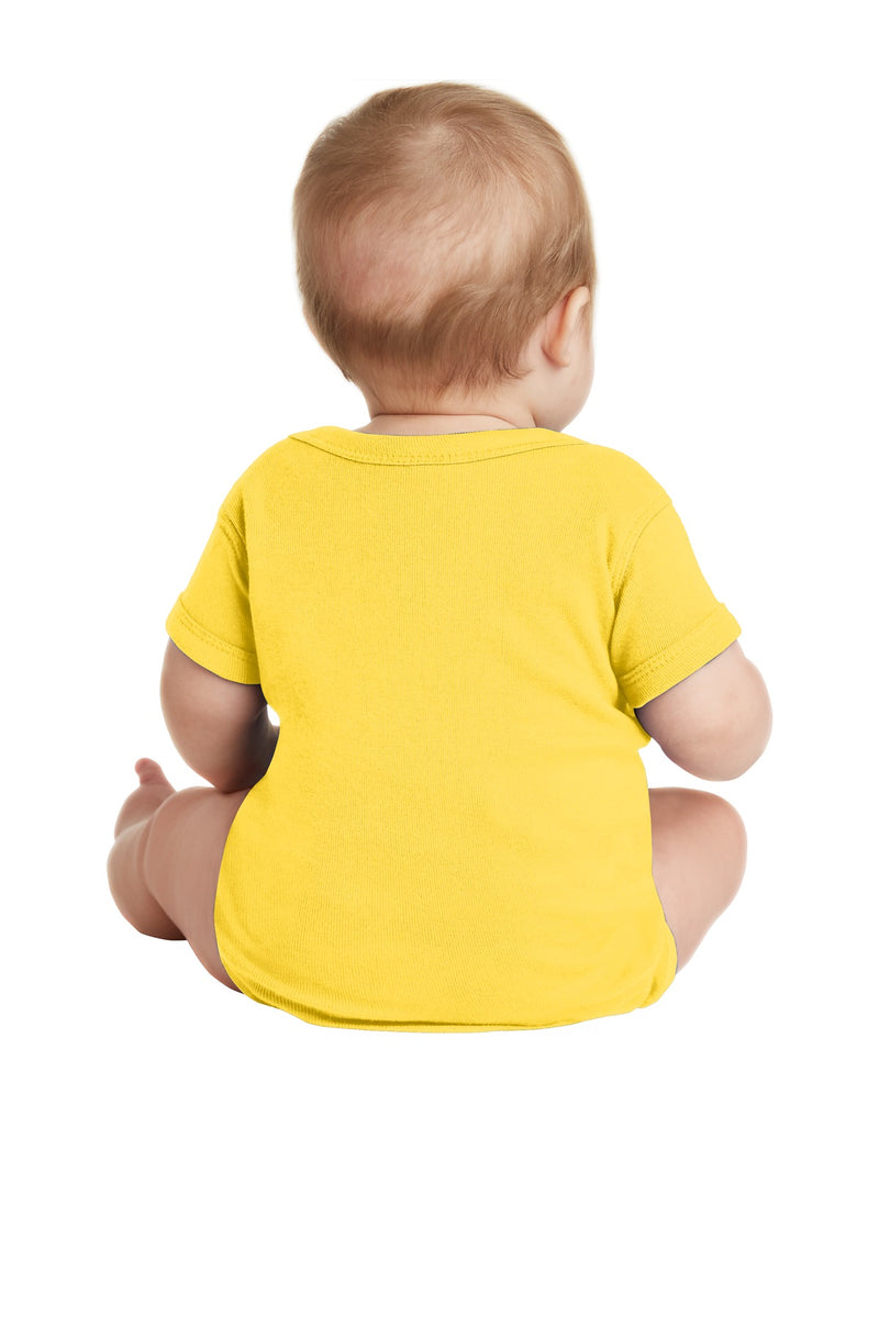 Rabbit Skins Infant Short Sleeve Baby Rib Bodysuit - Yellow