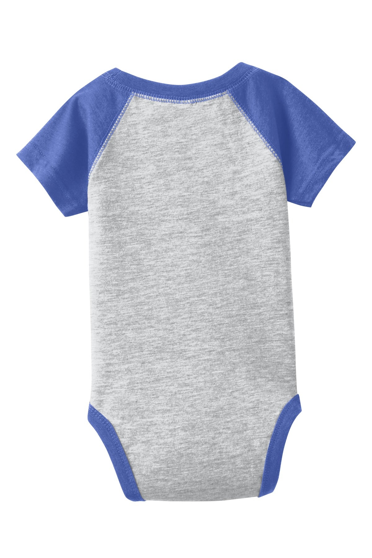 Rabbit Skins Infant Baseball Fine Jersey Bodysuit - Vintage Heather/ Vintage Royal