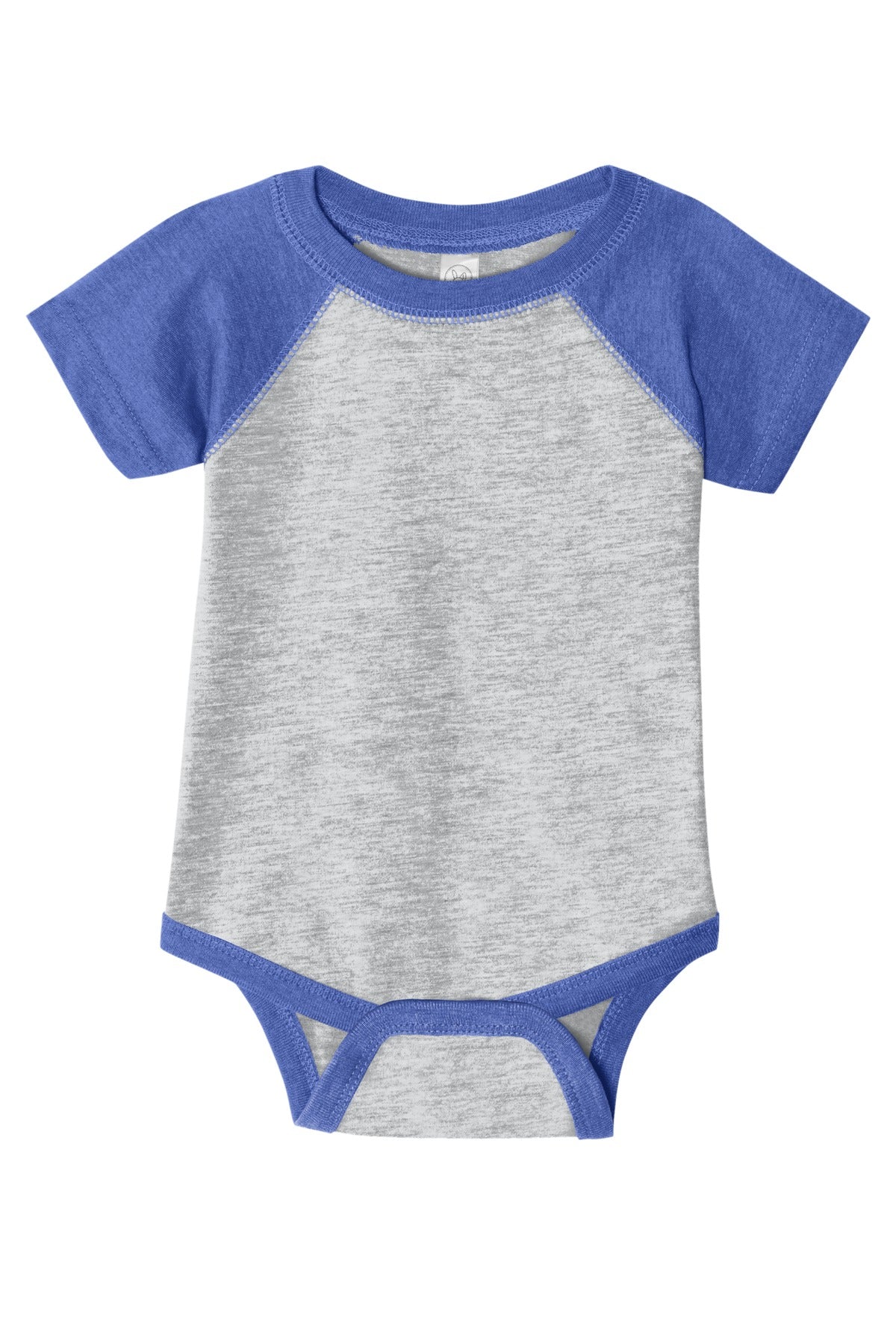 Rabbit Skins Infant Baseball Fine Jersey Bodysuit - Vintage Heather/ Vintage Royal