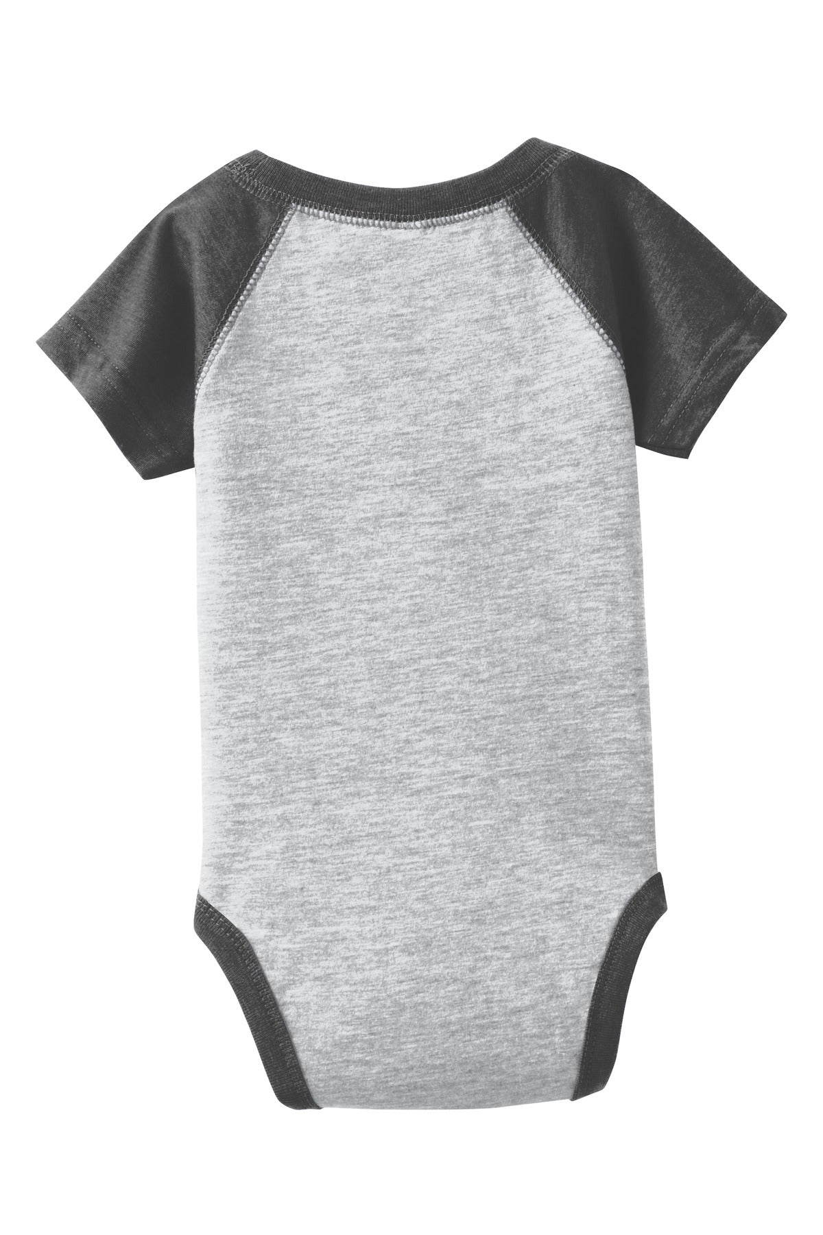 Rabbit Skins Infant Baseball Fine Jersey Bodysuit - Vintage Heather/ Vintage Smoke
