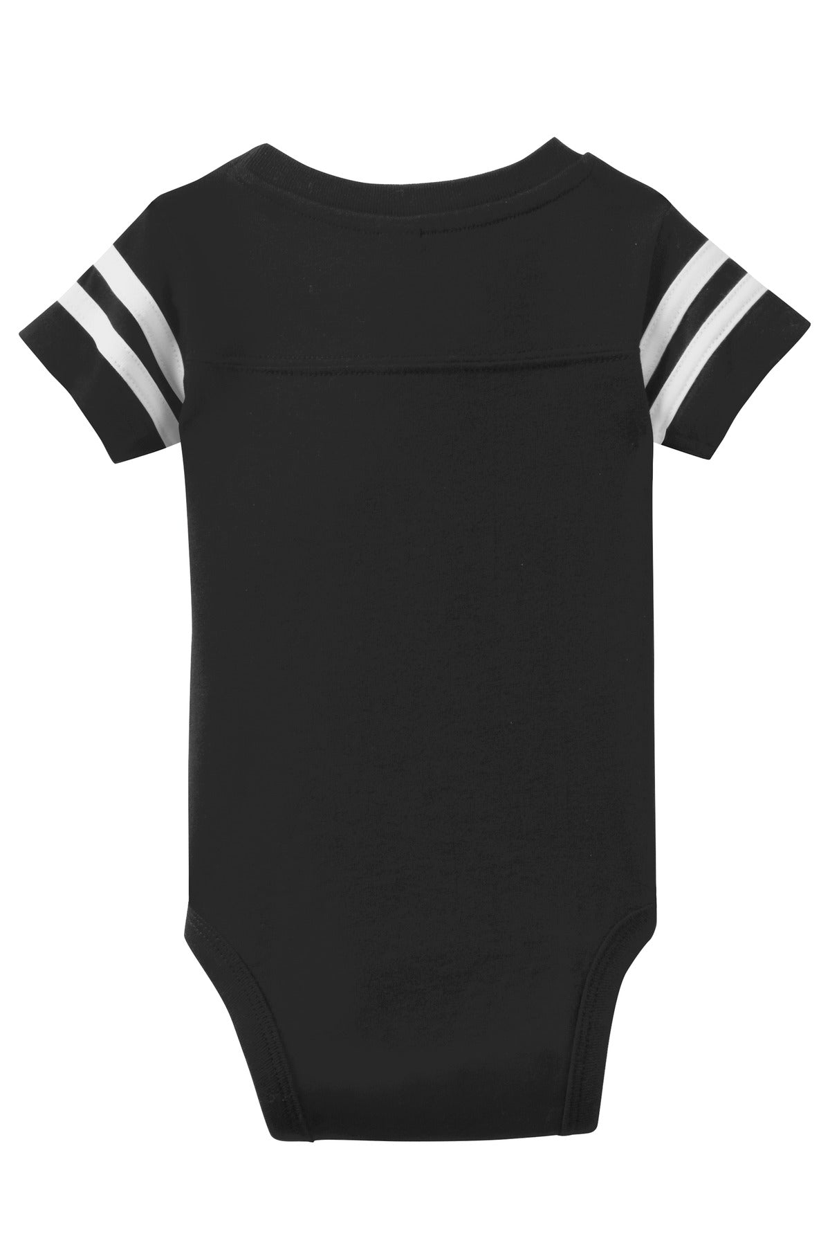 Rabbit Skins Infant Football Fine Jersey Bodysuit - Black/ White