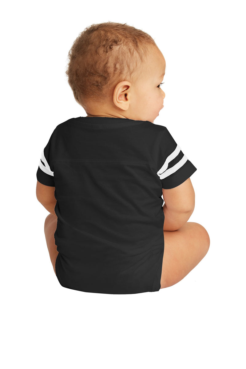 Rabbit Skins Infant Football Fine Jersey Bodysuit - Black/ White