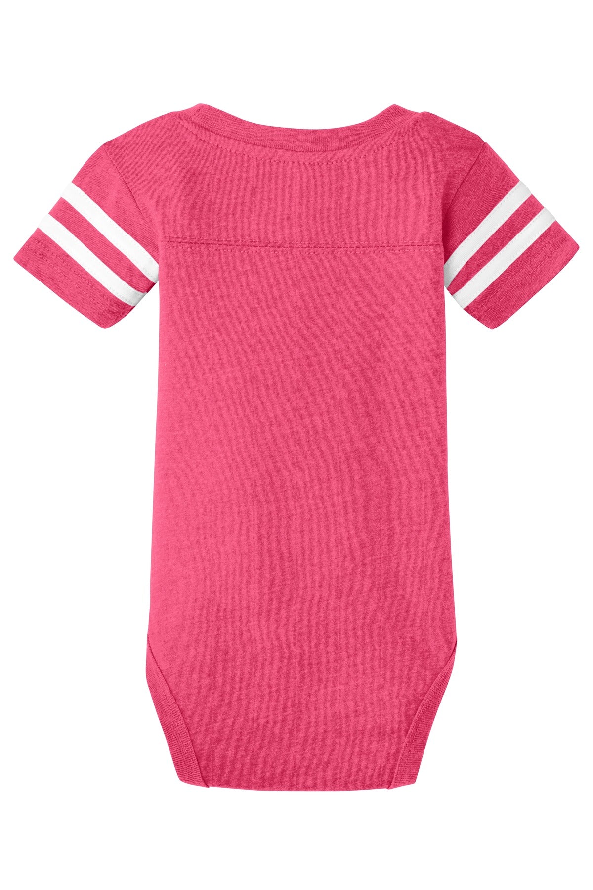 Rabbit Skins Infant Football Fine Jersey Bodysuit - Vintage Hot Pink/ Blended White