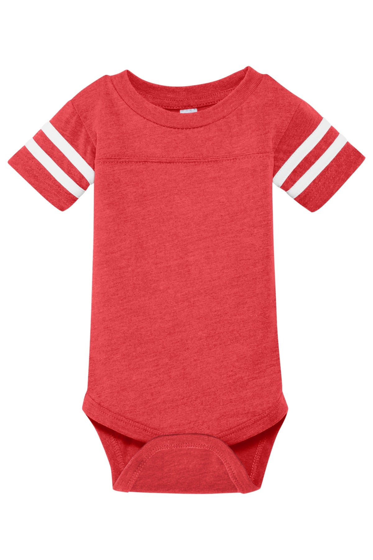 Rabbit Skins Infant Football Fine Jersey Bodysuit - Vintage Red/ Blended White