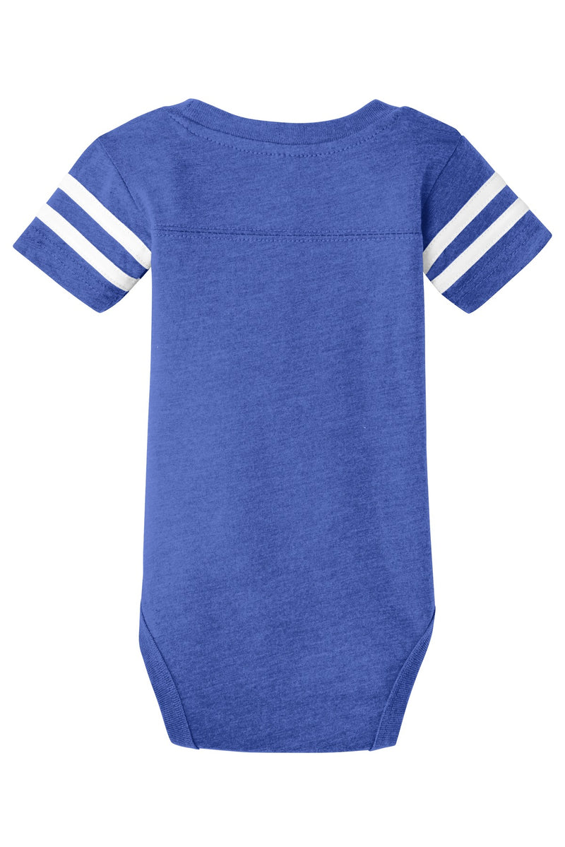 Rabbit Skins Infant Football Fine Jersey Bodysuit - Vintage Royal/ Blended White