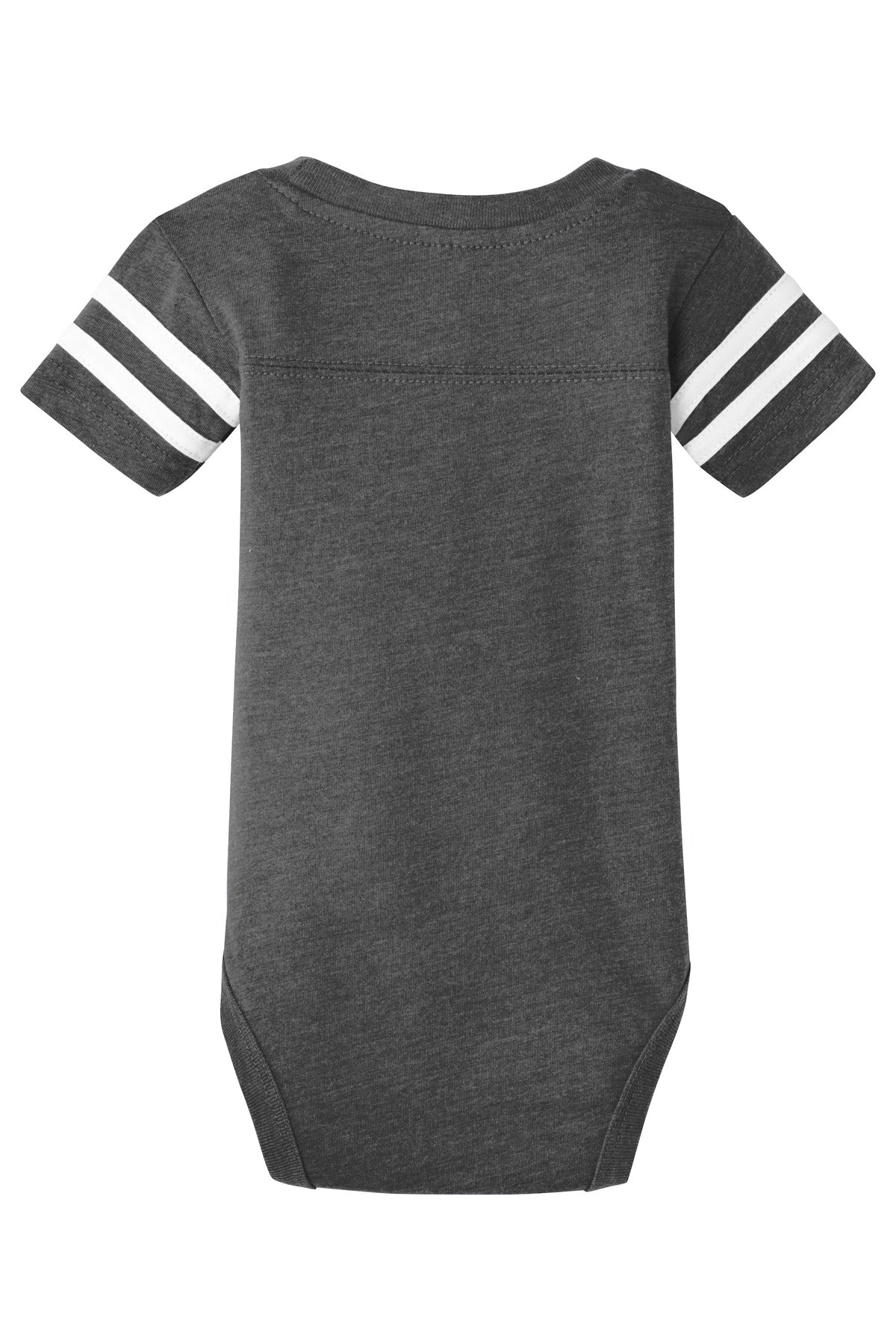Rabbit Skins Infant Football Fine Jersey Bodysuit - Vintage Smoke/ Blended White