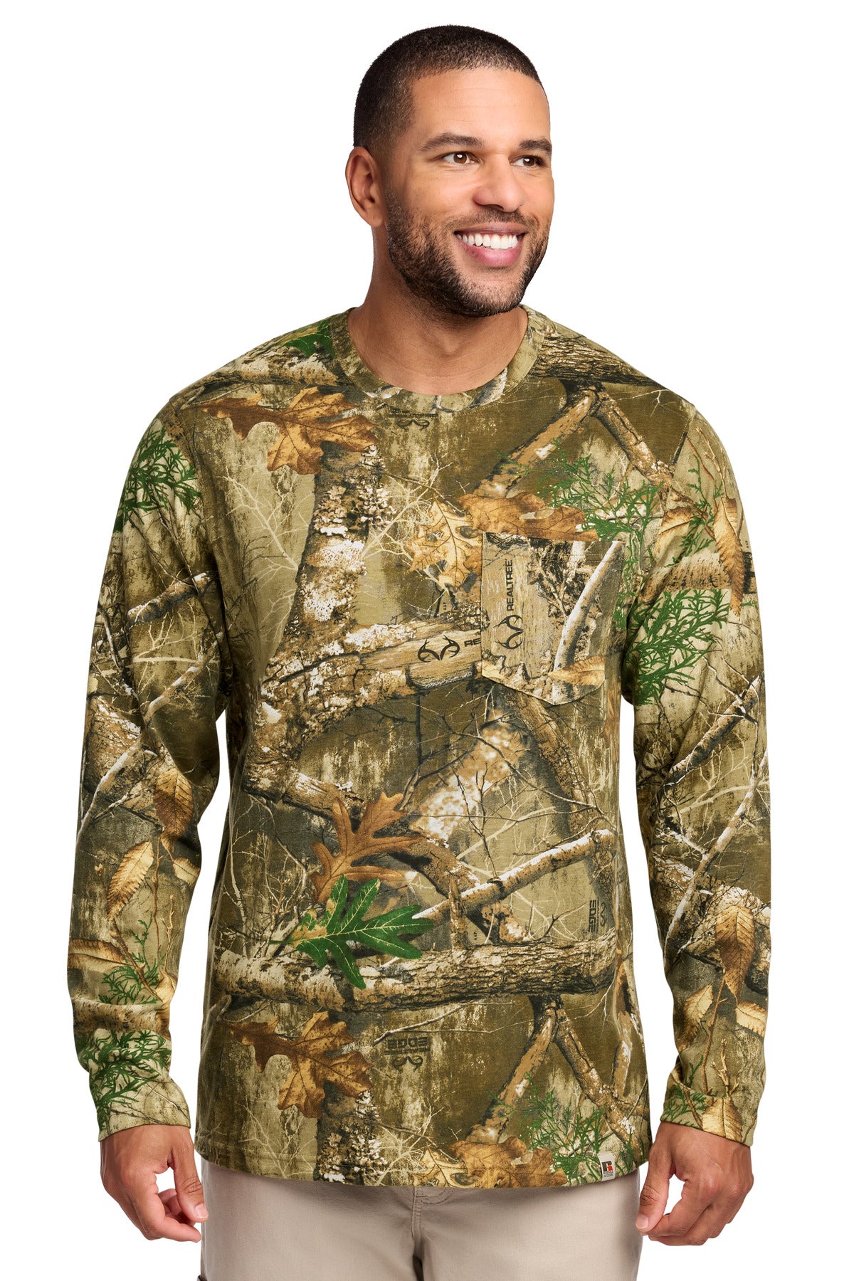 Russell Outdoors Realtree Long Sleeve Pocket Tee - Realtree Edge