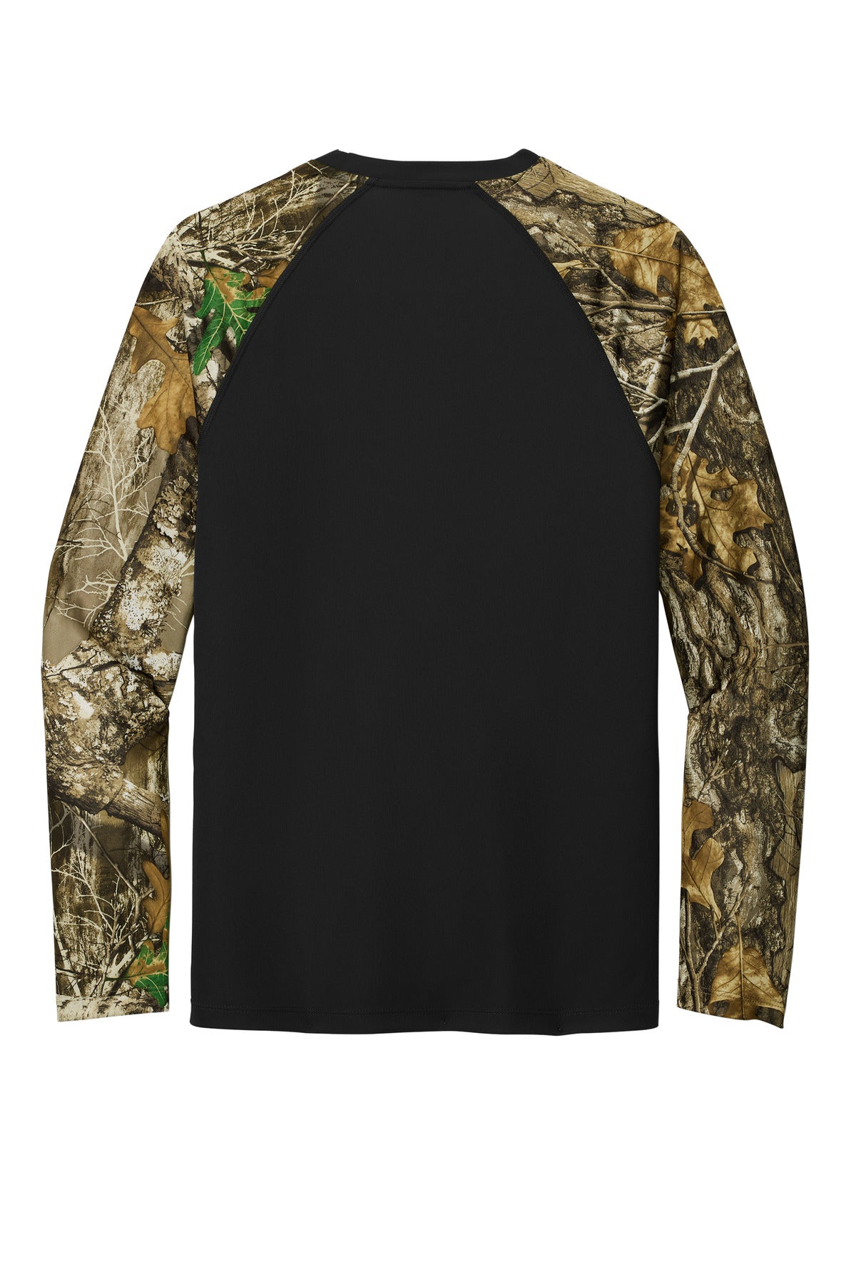Russell Outdoors Realtree Colorblock Performance Long Sleeve Tee - Black/ Realtree Edge