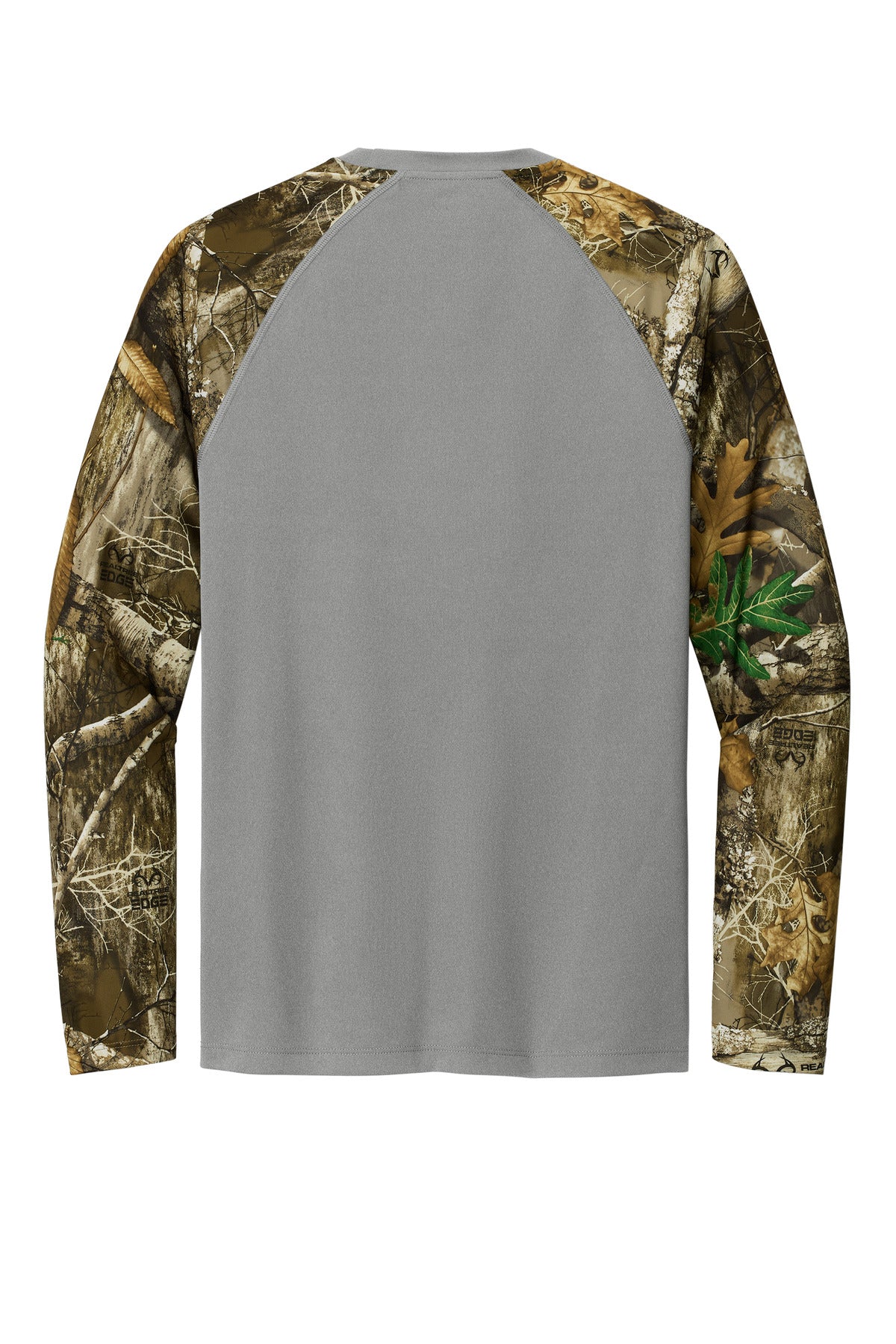 Russell Outdoors Realtree Colorblock Performance Long Sleeve Tee - Grey Concrete Heather/ Realtree Edge