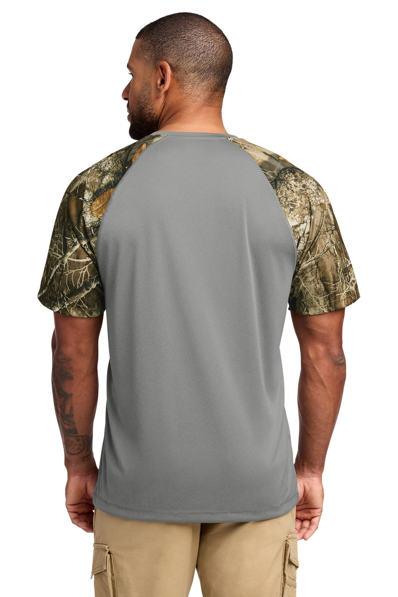 Russell Outdoors Realtree Colorblock Performance Tee - Grey Concrete Heather/ Realtree Edge