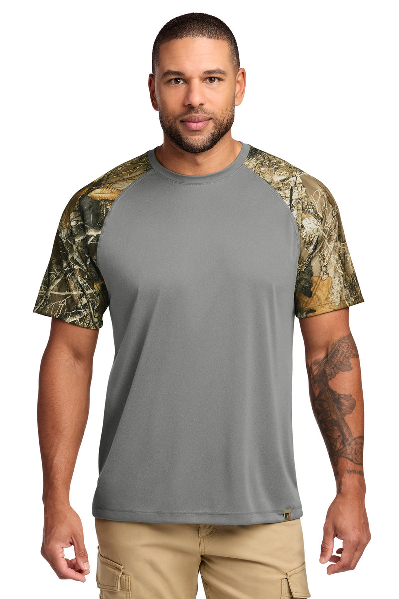 Russell Outdoors Realtree Colorblock Performance Tee - Grey Concrete Heather/ Realtree Edge