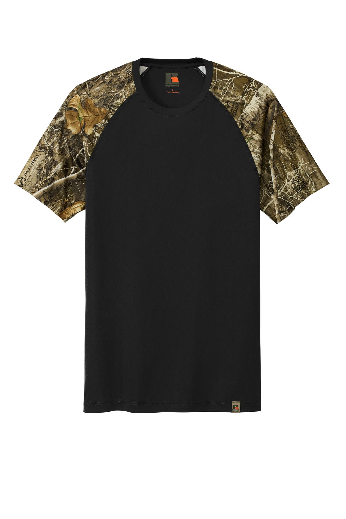 Russell Outdoors Realtree Colorblock Performance Tee - Black/ Realtree Edge