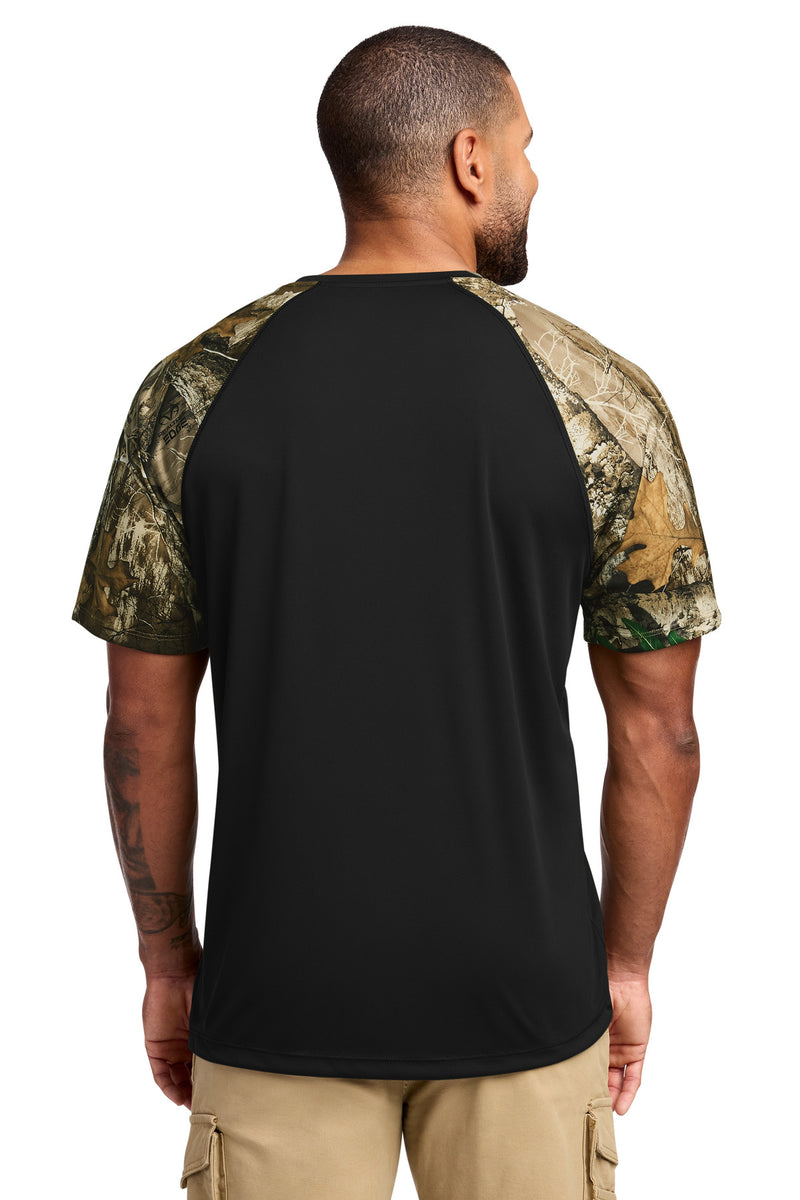 Russell Outdoors Realtree Colorblock Performance Tee - Black/ Realtree Edge