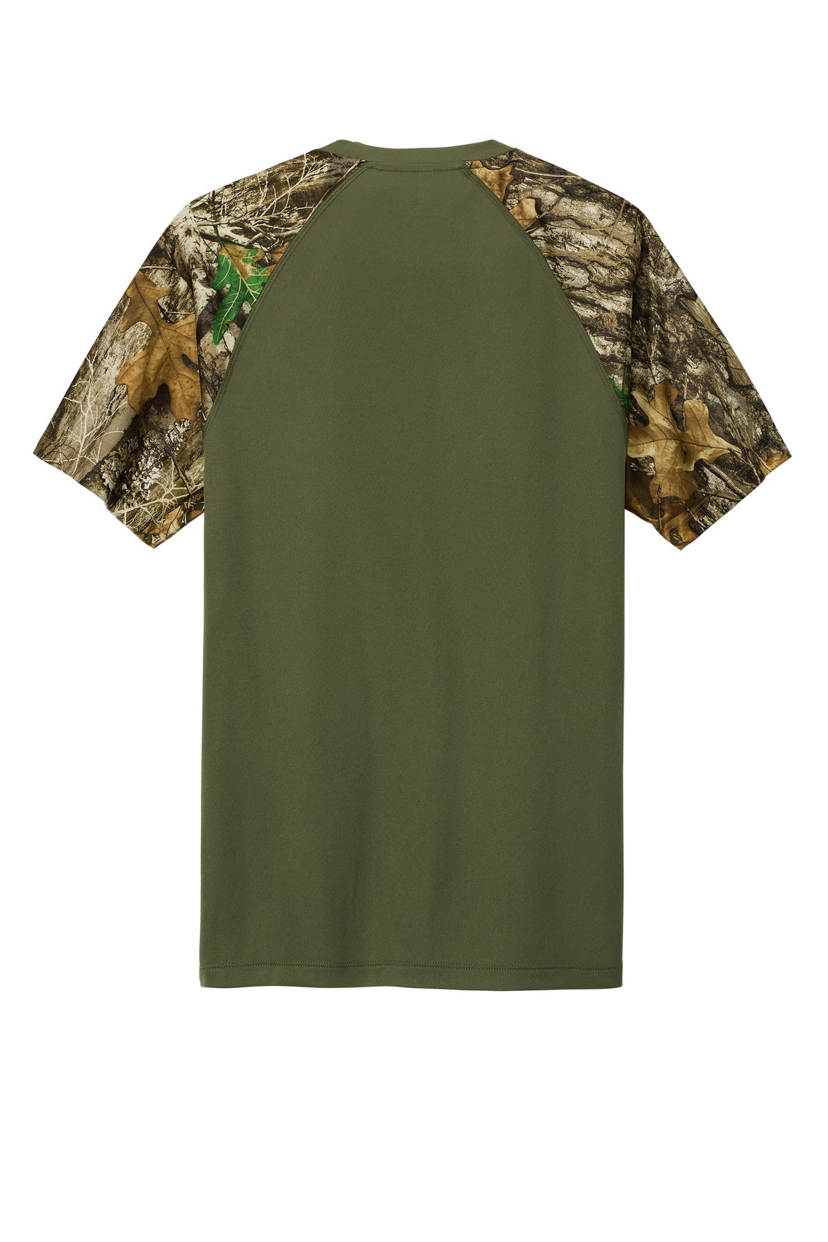 Russell Outdoors Realtree Colorblock Performance Tee - Olive Drab Green/ Realtree Edge