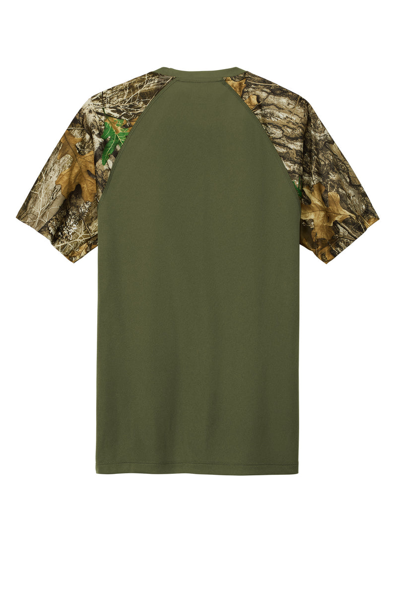 Russell Outdoors Realtree Colorblock Performance Tee - Olive Drab Green/ Realtree Edge
