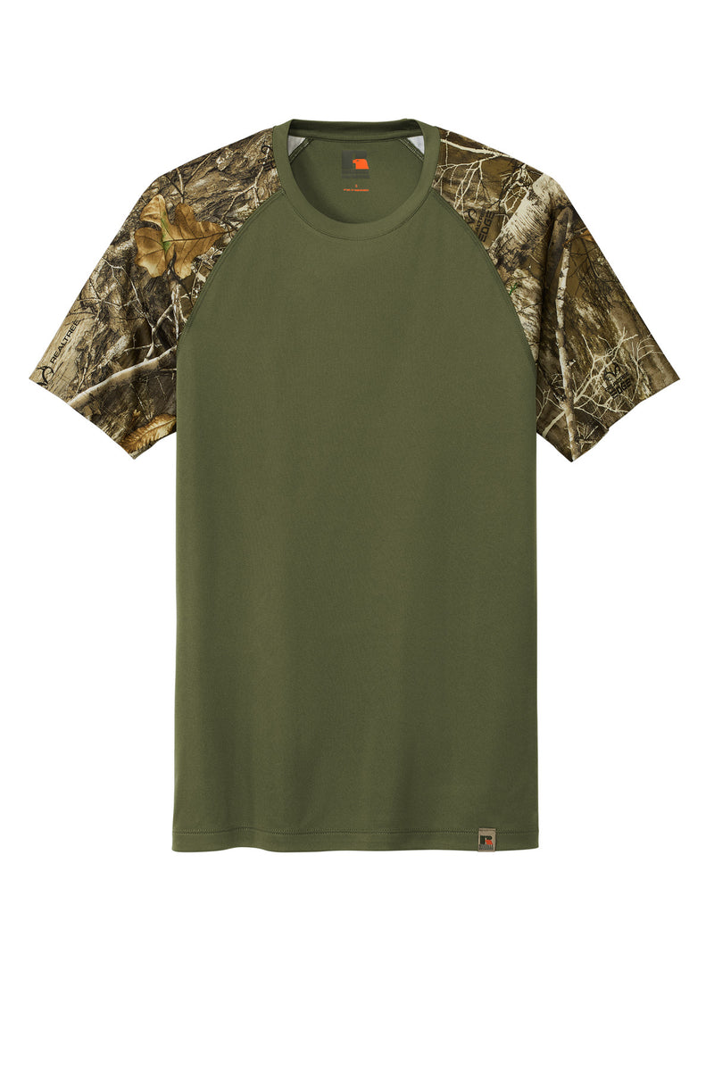 Russell Outdoors Realtree Colorblock Performance Tee - Olive Drab Green/ Realtree Edge