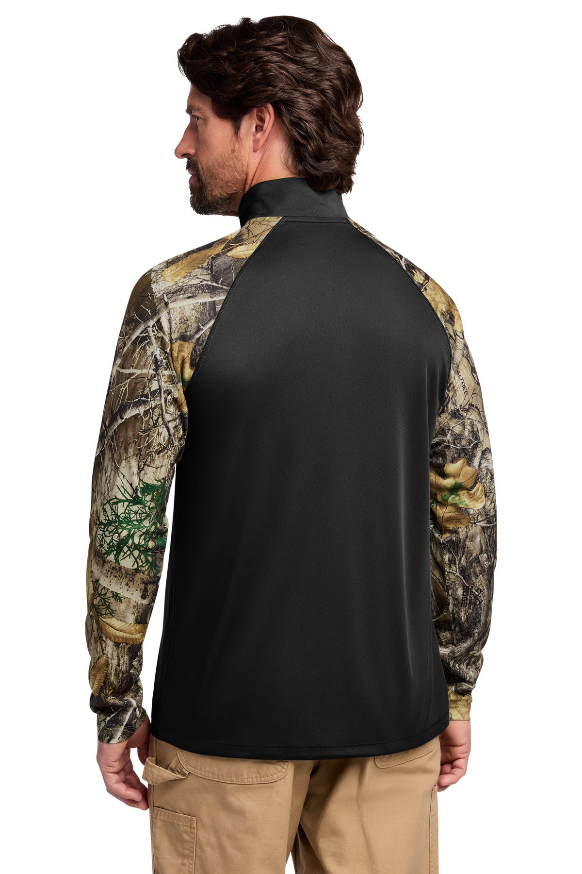 Russell Outdoors Realtree Colorblock Performance 1/4-Zip - Black/ Realtree Edge