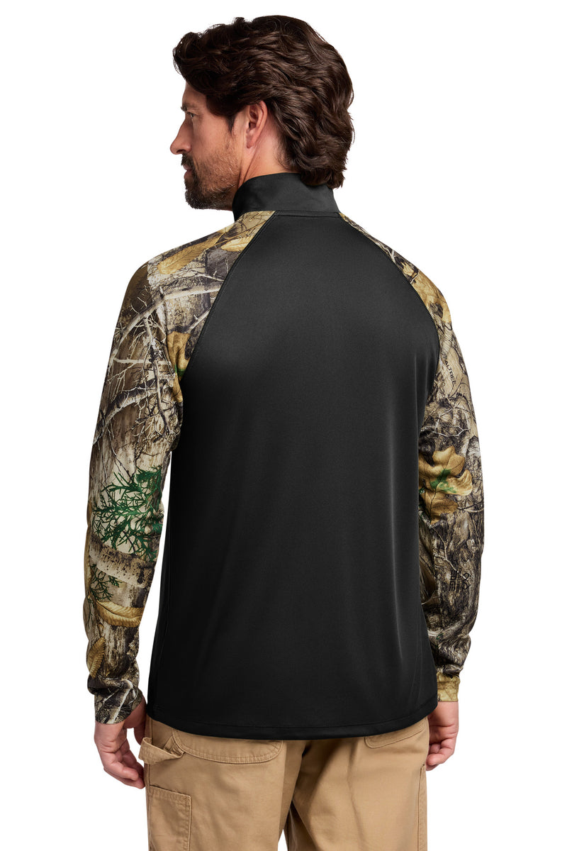 Russell Outdoors Realtree Colorblock Performance 1/4-Zip - Black/ Realtree Edge