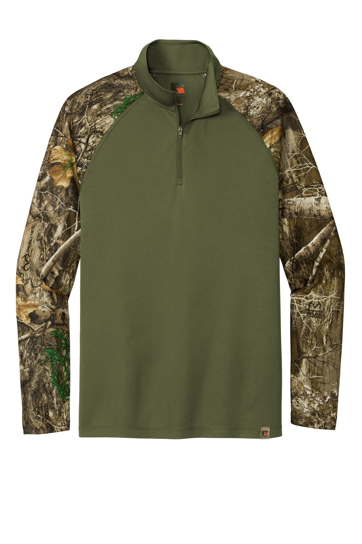 Russell Outdoors Realtree Colorblock Performance 1/4-Zip - Olive Drab Green/ Realtree Edge