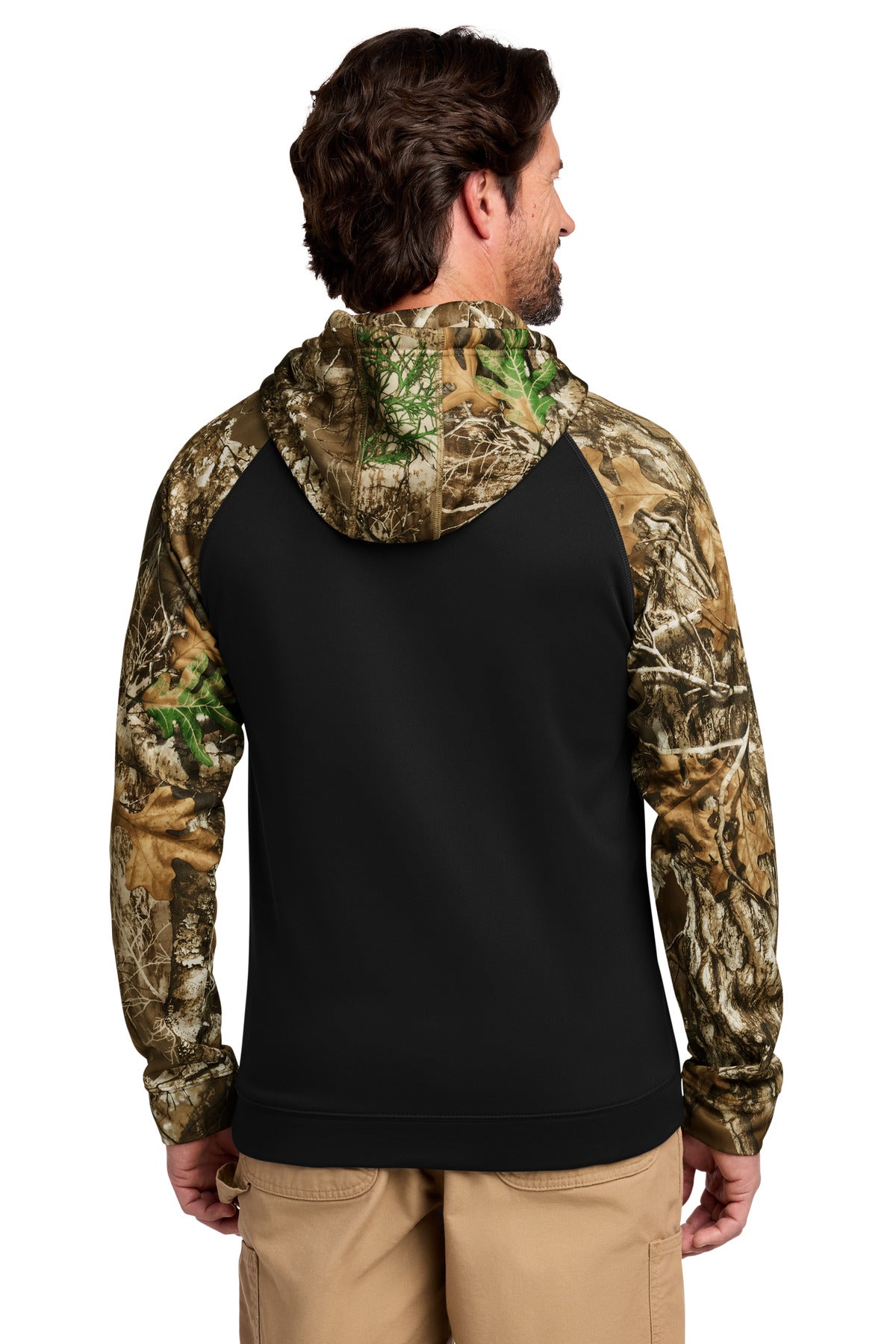 Russell Outdoors Realtree Performance Colorblock Pullover Hoodie - Black/ Realtree Edge