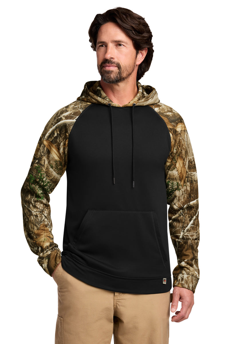 Russell Outdoors Realtree Performance Colorblock Pullover Hoodie - Black/ Realtree Edge