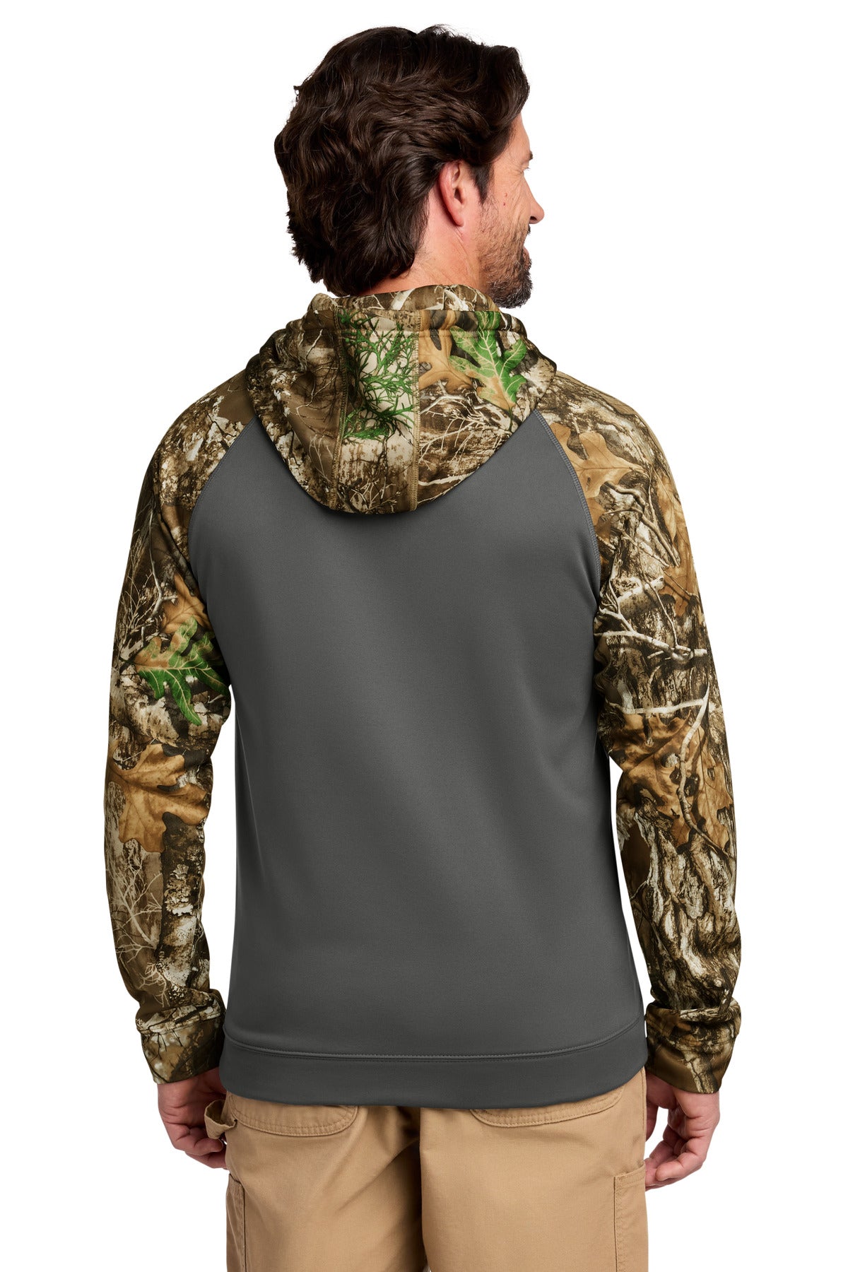 Russell Outdoors Realtree Performance Colorblock Pullover Hoodie - Magnet/ Realtree Edge