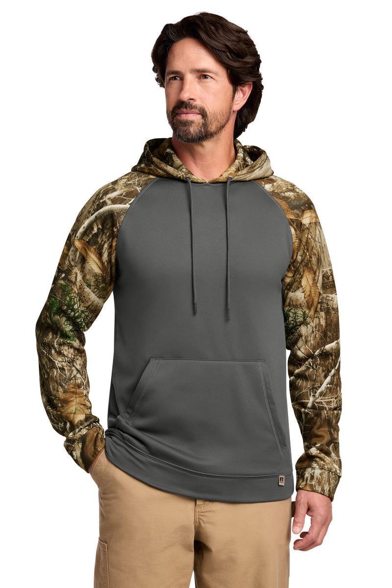Russell Outdoors Realtree Performance Colorblock Pullover Hoodie - Magnet/ Realtree Edge
