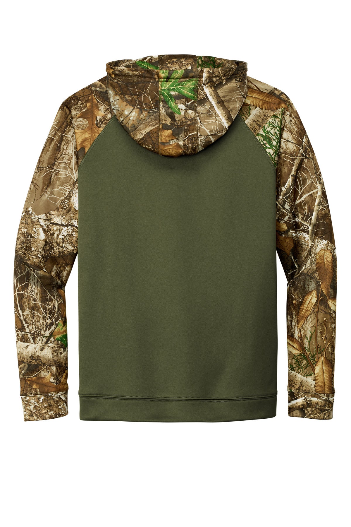 Russell Outdoors Realtree Performance Colorblock Pullover Hoodie - Olive Drab Green/ Realtree Edge